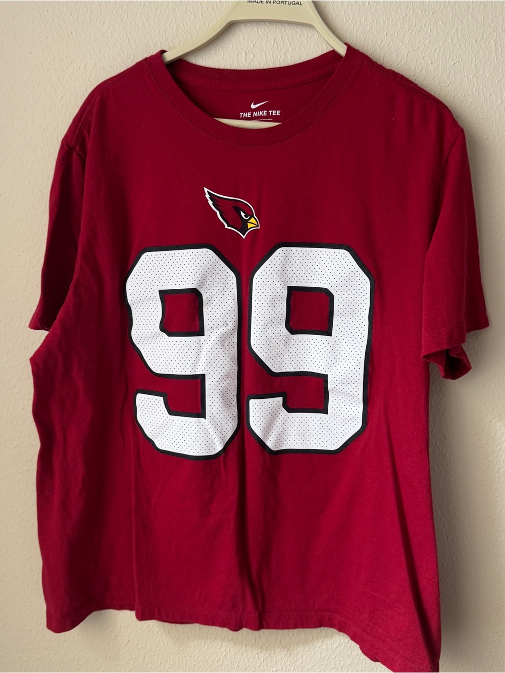 Nike Arizona Cardinals Watt #99 T-Shirt Mens Size XL  RED Short Sleeve Crew Neck